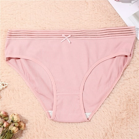 

Lingerie Sets for Women Womens Cotton Striped Through Waist Bikini Brief Underwear