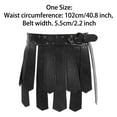 thumbnail image 7 of Doomiva Mens Medieval Tassel Skirt Gladiator Warrior PU Leather Waist Belt Scotland Skirt Wetlook Kilt Skirt Halloween Carnival Cosplay Costume Black One Size, 7 of 7