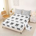 thumbnail image 2 of Erosebridal Black Buffalo Bow Queen Sheet Sets for Girls, Vintage Ribbon Bed Set for Women, 4 Pieces, 2 of 6