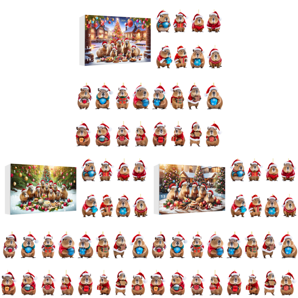 Calendario Adviento Carpincho 2024 Colgantes Acrílico 2D Regalos Navidad (B)