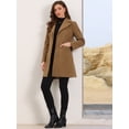 thumbnail image 4 of DARING DIVA Women's Lapel Collared Belted Trench Outerwear Coat S Khaki, 4 of 6