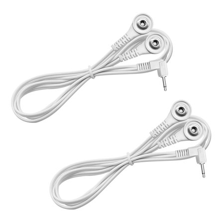 2Pcs 2.5mm 3.5mm Angled Plugs To Double 3.5mm Connectors TENS Electrode Wire For EMS Massagers And Rehabilitation