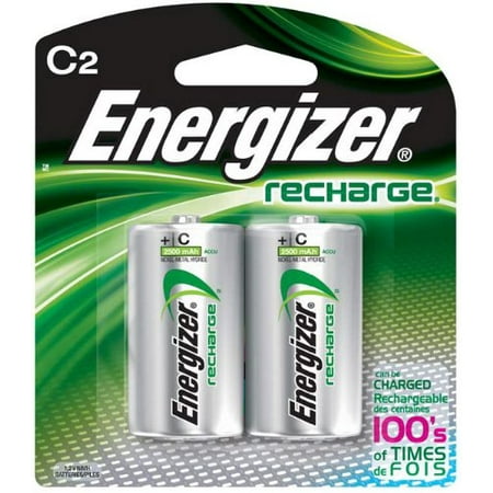 Energizer Rechargeable 2500mAh C Batteries, 2-Pack