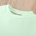 thumbnail image 5 of IROINNID Infant Girl's Solid Ribbed Fashion Tops Shorts Outfits Set, 5 of 9