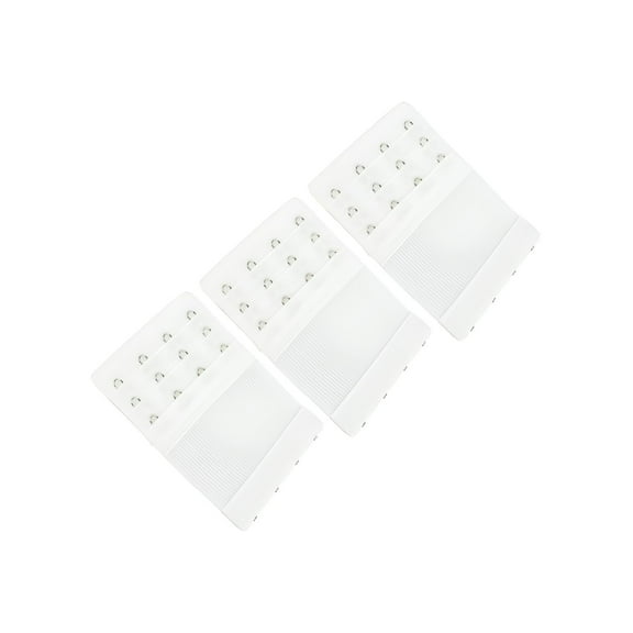 TELOLY Stretch Elastic Bra Extender, 4-Hook, White (3-Pack)