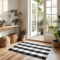 thumbnail image 2 of Buffalo Plaid Doormats Rug 27.5 x 43 Inches Black and White Checkered Rug Cotton Hand-Woven Front Doormat Outdoor or Indoor Rugs for Front Porch, Farmhouse, Entryway, 2 of 6