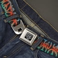 thumbnail image 2 of Buckle-Down Belt, Seatbelt Buckle Belt, Peace Black Multi Color, Youth 22 to 32 Inches, 2 of 9