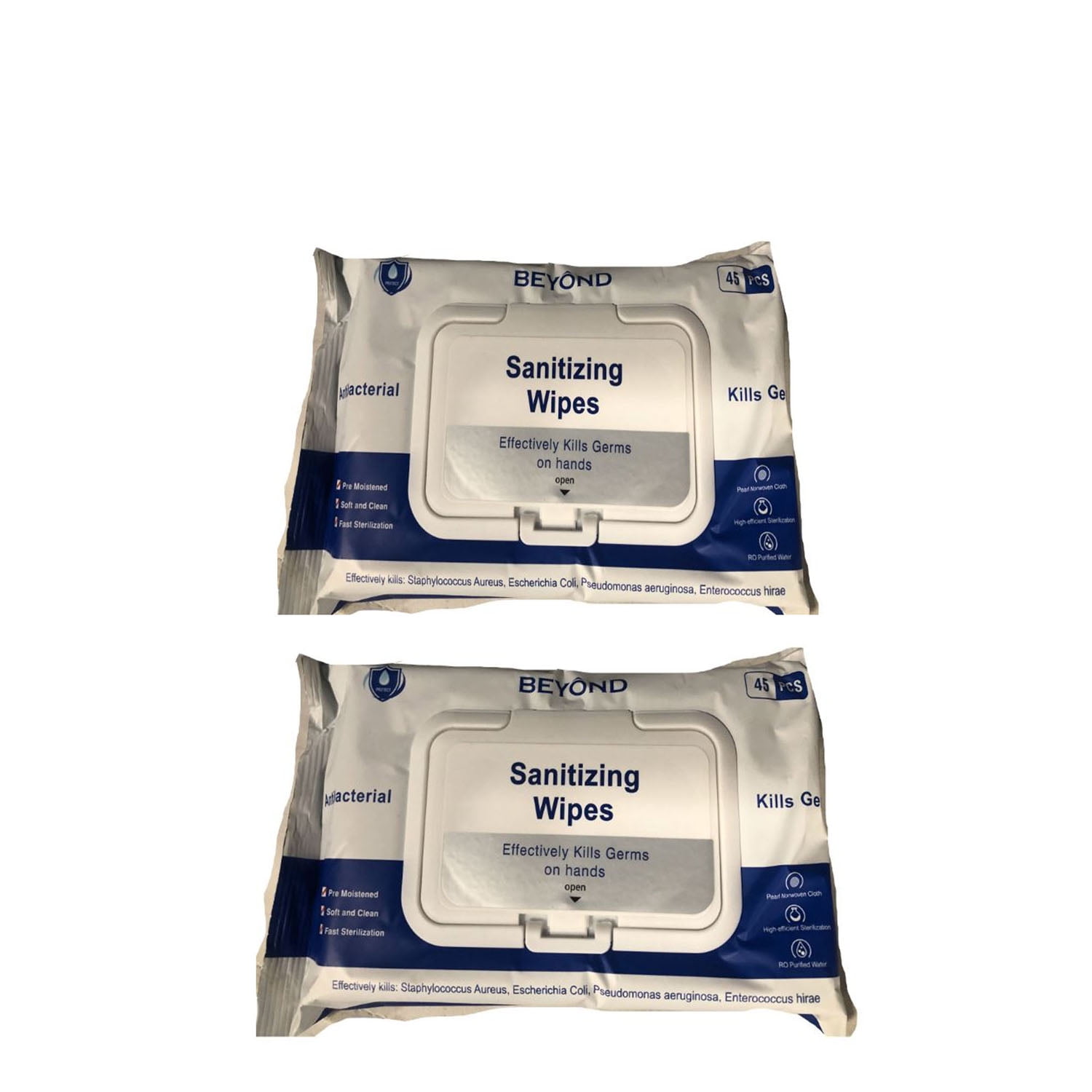 Beyond Sanitizing Pre Moistened Wipes, 45 Count, 2 Pack