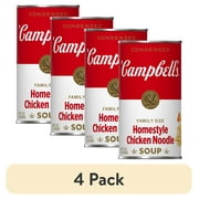 (4 pack) Campbells Condensed Homestyle Chicken Noodle Soup, 22.2 oz Family Size Can