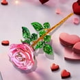 thumbnail image 2 of Luoshdecor Crystal Rose Flower with Stem,Glass Preserved Forever Rose Floral Gift for Women Wedding Valentine's Day, 2 of 6