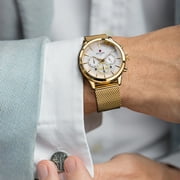 REWARD Watch Male New Luxury Brand Chronograph 24-hour Displaydate Calendar Clock Man Luminous Hands Gold Watch Stainless Steel Strap Relogio Masculino