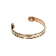 Mogul Healing Cooper Metal Bracelet Wired Brass and Silver Unisex Cuff Magnetic Bracelets
