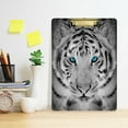 thumbnail image 4 of FMSHPON White TigerBeautiful Blue Eyes Clipboard Hardboard Wood Nursing Clip Board and Pull for Standard A4 Letter 13x9 inches, 4 of 7