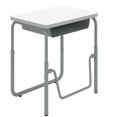 thumbnail image 1 of Pemberly Row Height Adjustable Student Desk Pendulum Bar & Book Box in White, 1 of 5