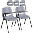 thumbnail image 2 of Flash Furniture 5 Pack Gray Ergonomic Shell Chair with Right Handed Flip-Up Tablet Arm, 2 of 14