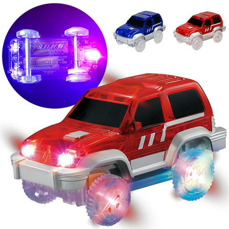 Children Electric LED Car for Magic Tracks Shining Racetrack Race Vehicle Toys Gifts for Kids(Not Included Tracks) Color:Random
