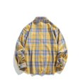 thumbnail image 3 of BLTIBY Mens Flannel Shirt Jacket Fall Winter Plaid Printed Long Sleeve Coat Button Down Thick Outwear with Pockets Yellow XL, 3 of 8
