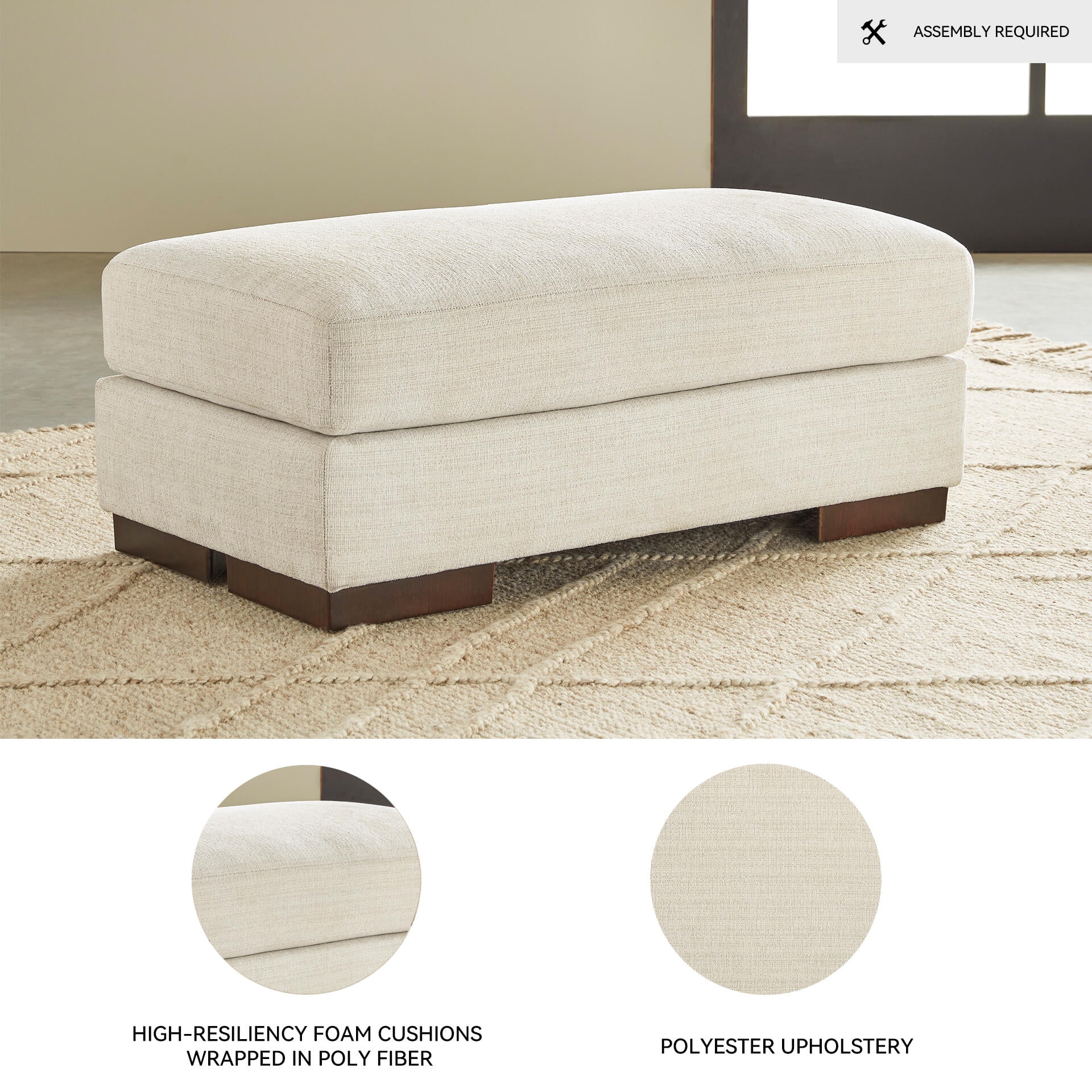 Signature Design by Ashley Contemporary Maggie Ottoman, Birch