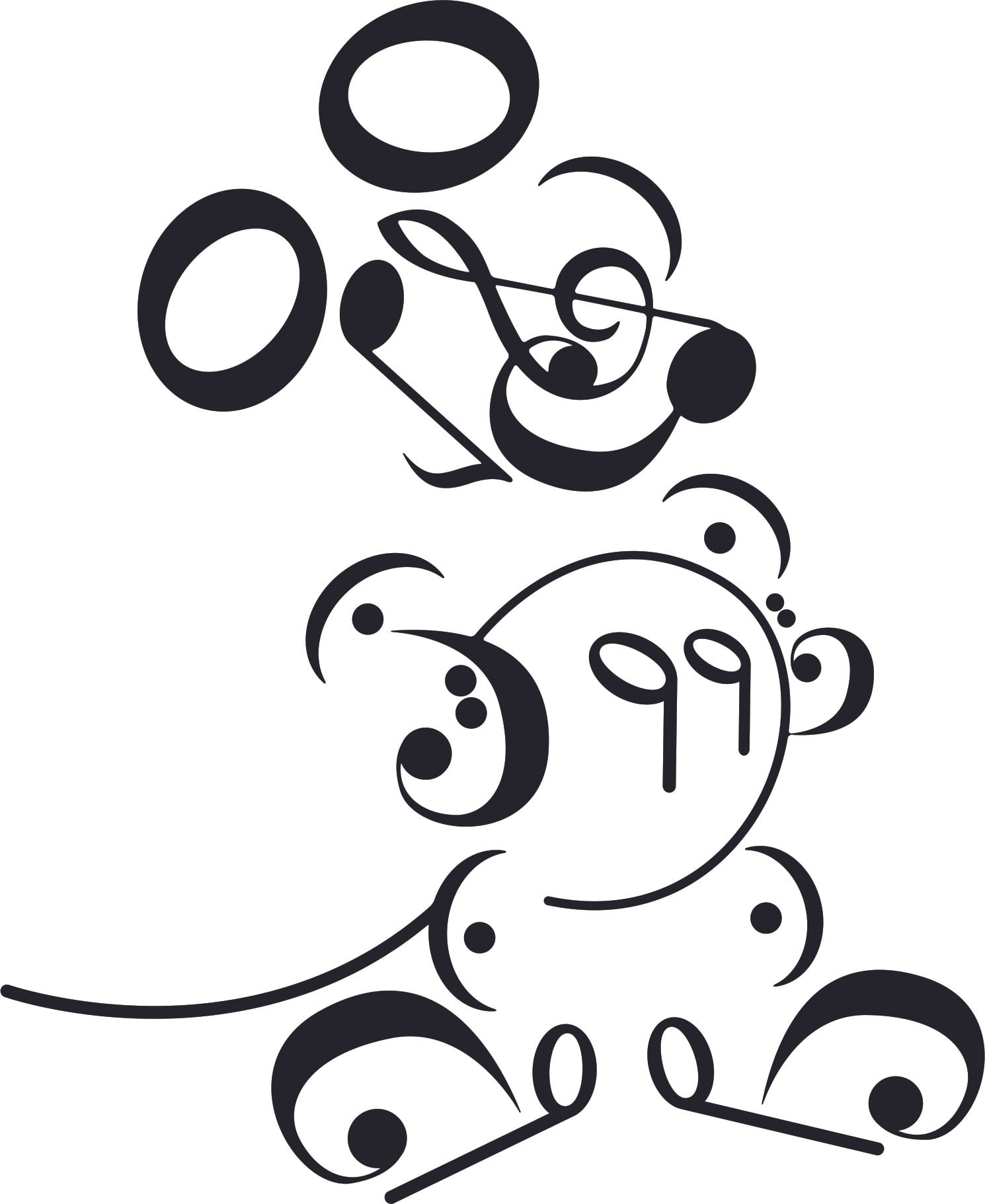 Mickey Music Notes Cartoon Design Customized Name Wall Decal Custom