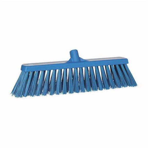 Vikan 2 1/2 x 19 in Sweep Face Broom Head, Stiff, Synthetic, Blue 29203