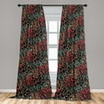 thumbnail image 2 of Leopard Skin Window Curtains, Tropical Inspirations Tiger Pattern Abstract Boho Exotic Print, Lightweight Decor 2-Panel Set with Rod Pocket, Pair of - 28"x63", Persian Orange Vermilion, by Ambesonne, 2 of 3