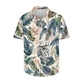 thumbnail image 3 of Blusa y camisa de manga corta con cuello vuelto para hombre, blusa informal con botones y estampado hawaiano, blusa de manga corta con cuello vuelto para hombre, 3 of 4