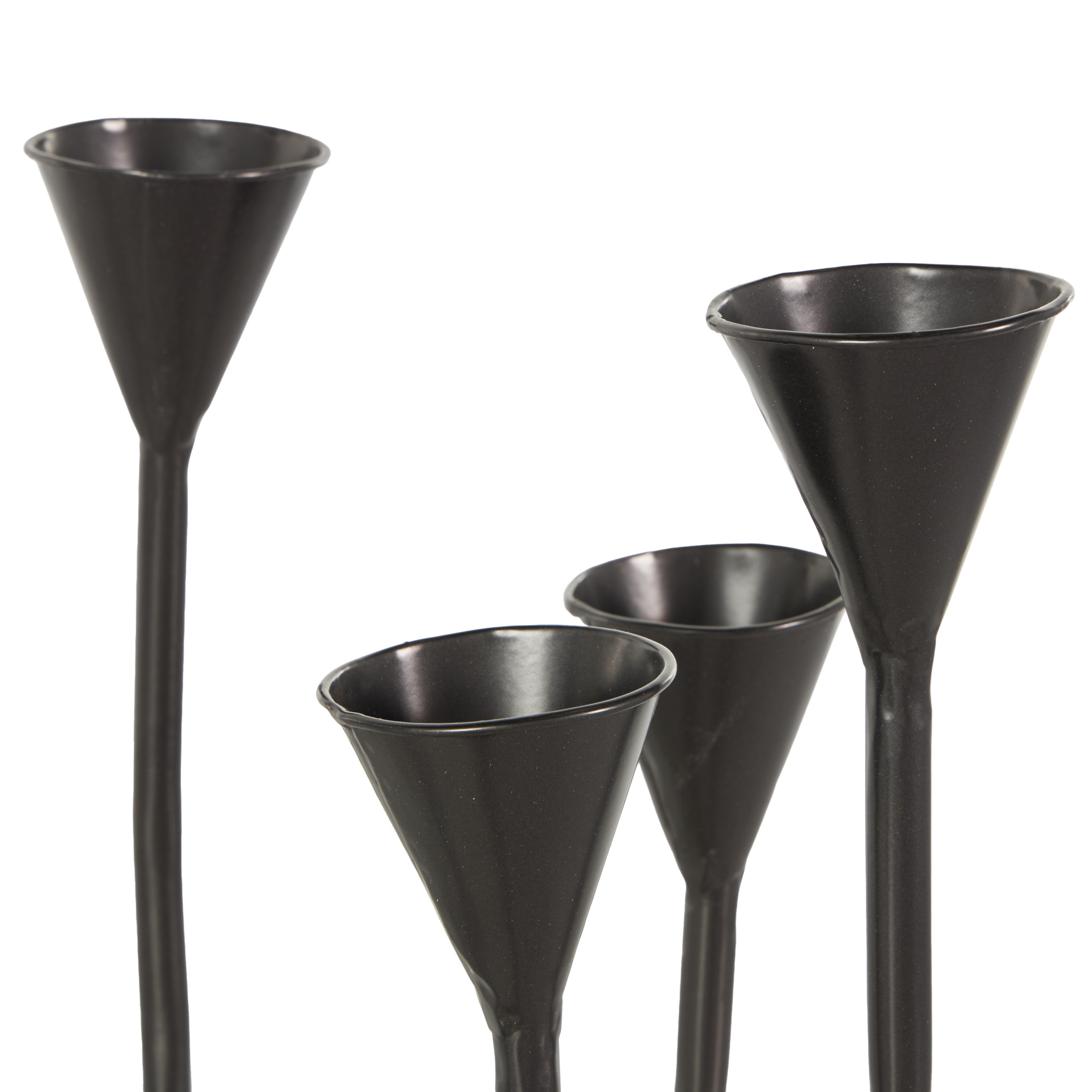 DecMode 9 Holder Black Metal Taper Candelabra