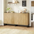 thumbnail image 3 of Tribesigns 57.5" Sideboard Buffet Cabinet, Farmhouse Brown Coffee Bar Cabinet with 4 Doors and Storage Shelves, 3 of 8