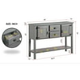 thumbnail image 4 of 48" Console Table, Vintage Elegant Sideboard with 2 Storage Drawers, 2 Cabinets, 1 Bottom Shelf, Solid Wood Table for Living Room, Bedroom, Dining Room, Antique Gray, 4 of 9