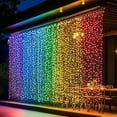 thumbnail image 6 of Dazzle Bright 300 LED Curtain String Lights, Christmas Fairy Lights for Bedroom with 8 Lighting Modes, Connectable Waterproof Window Lights Party Wedding Garden Wall Decor, Warm White, 6 of 17