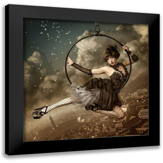 Murakami, Kiyo 12x12 Black Modern Framed Museum Art Print Titled - the greatest show in the sky