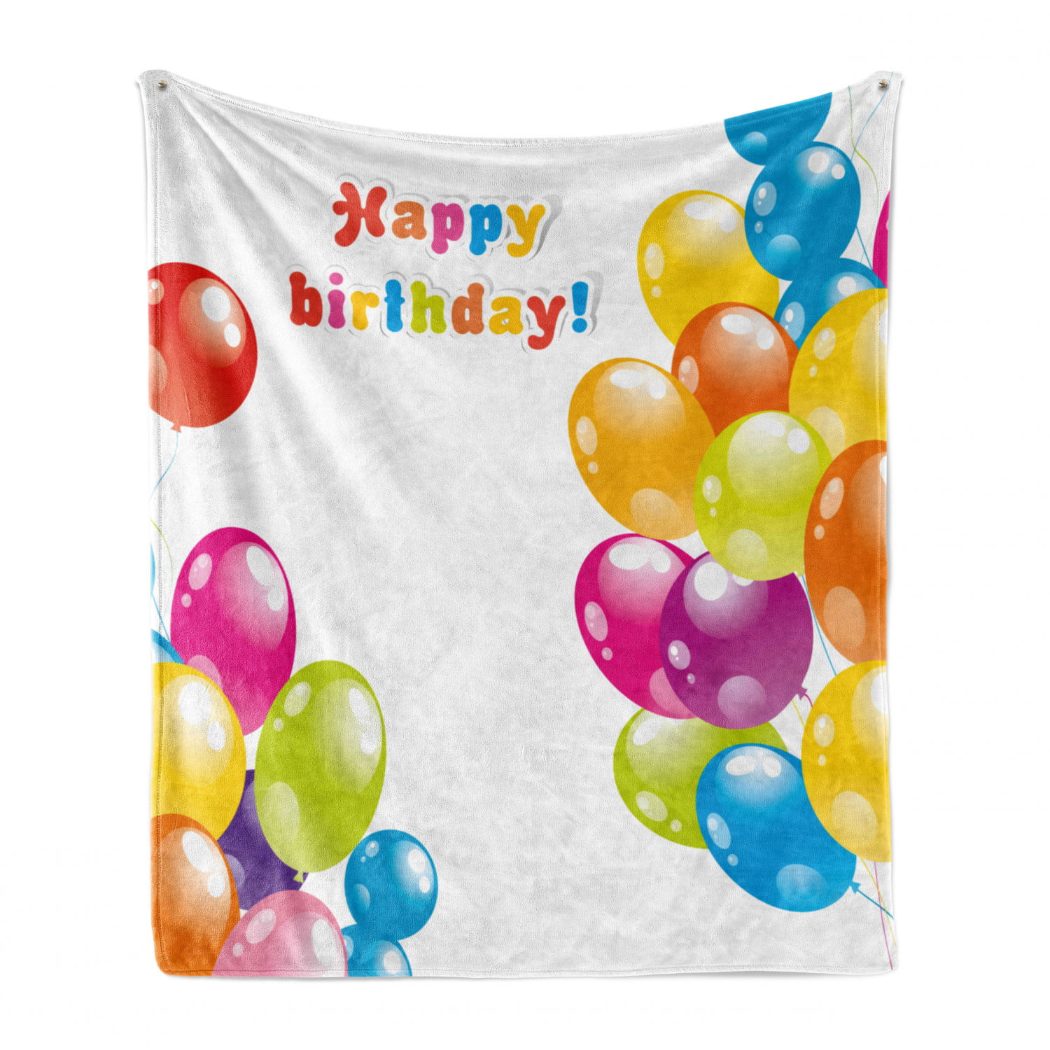 Celebration Colorful Balloons with Reflections Surprise Occasion Joyful Cozy Plush for Indoor and Outdoor Use Multicolor Ambesonne Birthday Soft Flannel Fleece Throw Blanket 50 x 60 