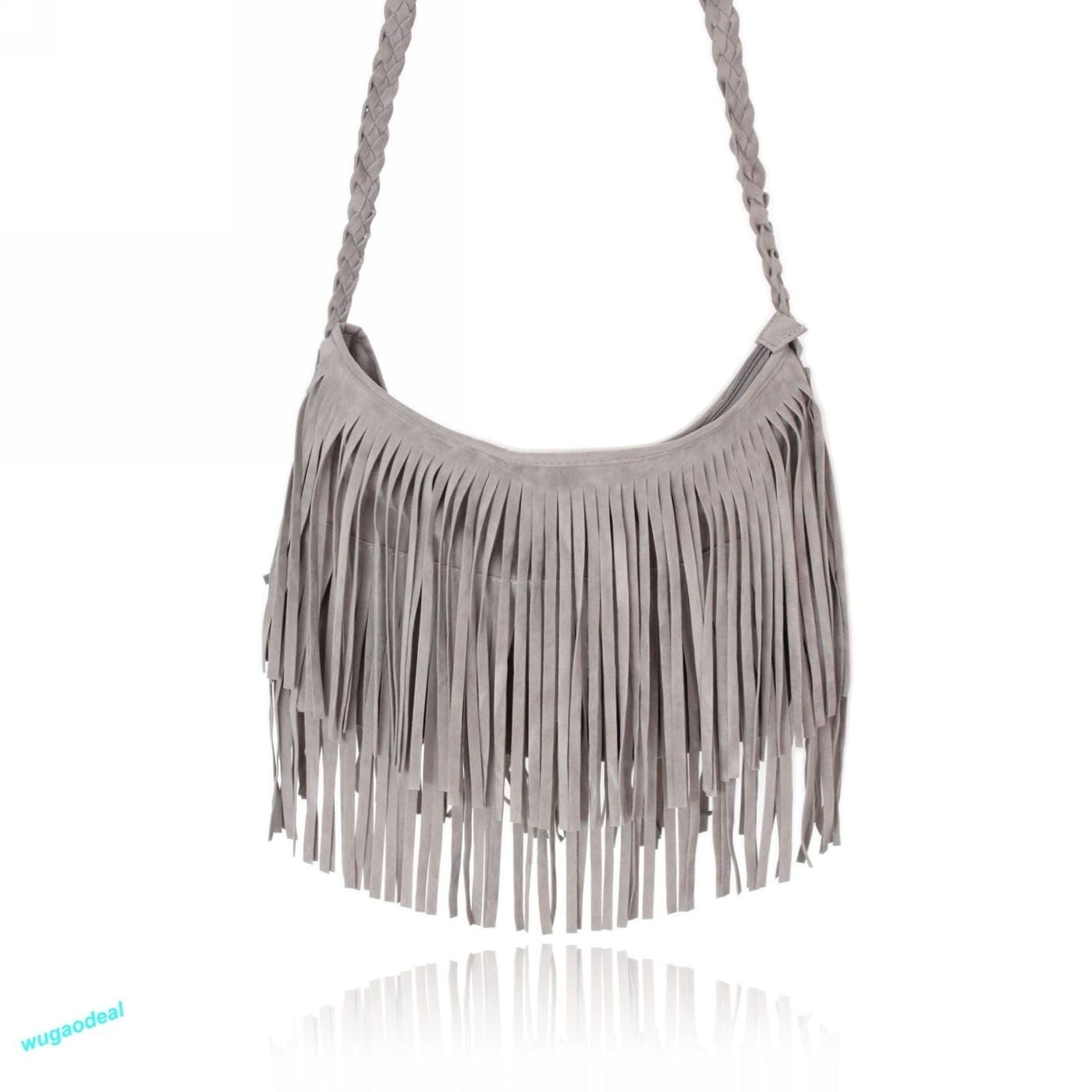 Suede Fringe Adjustable Strap Shoulder Bag – Charming Charlie