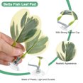 thumbnail image 2 of Uxcell 2-Pack Pad de Hoja de Pez Betta, Pad de Planta en Forma de Hoja, Cama de Descanso para Peces para Decoraciones de Tanques de Peces [Verde y Blanco, en Forma de Hoja de Uva], 2 of 7