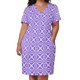 thumbnail image 2 of No.154-Purple floral block pattern design Loose Pocket Dress Women's dresses Dresses women clothes, 2 of 6
