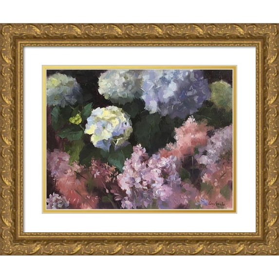 Strube, Ling 18x15 Gold Ornate Wood Framed with Double Matting Museum Art Print Titled - May Blossom