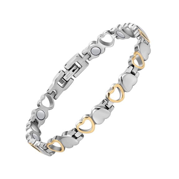 Bracelets for Women, Adjustable Magnetic Titanium Steel Bracelet Jewelry Gifts for a Loved One, Magnetic Field Therapy, Hypoallergenic and Waterproof, Gold