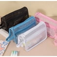 thumbnail image 6 of ROLKFUK Large Capacity Clear Mesh Pencil Pouch, Zippered Pen Case for Sch-ool Supplies, Transparent Stationery Organizer Bag, 6 of 6