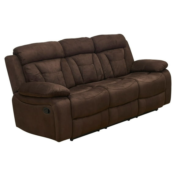 Vanity Art Microfiber 3-Seat Recliner Loveseat for Small Living Room Home Dining Room Sofa Set, Brown