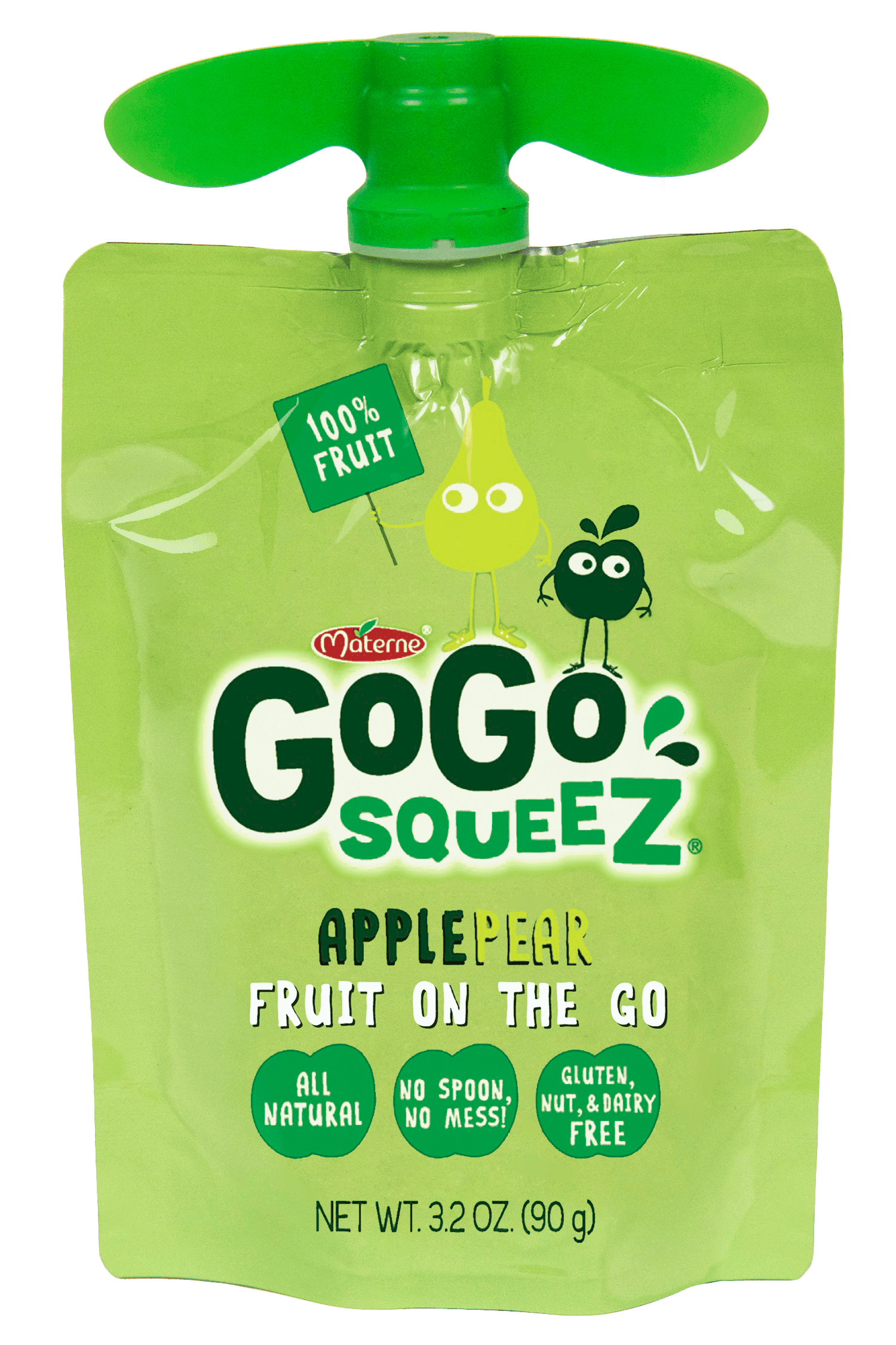 (4 Pack) GoGo Squeez Applesauce Pouches, Pear, 3.2 oz, 4 Pack