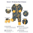 thumbnail image 3 of QEFJNO Bamboo Viscose Baby Boys One-Piece Footies Pajamas, Zipper Romper with Mitten, Footless Sleepers - Engineering Vehicle, 3 of 7