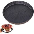 thumbnail image 1 of Tart Pan, Quiche Tart Pan, Removable Bottom Tart, Non-stick Quiche Tart Pan, Carbon Steel Tart Pan, For Cheesecakes, Chocolate Pies, Tart Pies, Quiche, 1 of 5
