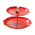 thumbnail image 3 of Soporte para cupcakes y postres, soporte para pasteles, centro de mesa, elegante soporte para cupcakes de 2 niveles Rojo con oso plateado, 3 of 9