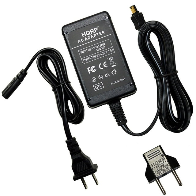HQRP Replacement AC Adapter / Power Supply compatible with Sony CyberShot DSC-P100, DSC-P100/LJ, DSC-P100/R Digital Camera with USA Cord & Euro Plug Adapter