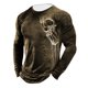 thumbnail image 1 of Hombres moda casual cuello redondo pulóver impresión manga larga camiseta blusa Pompotops oipoqjl5129, 1 of 3