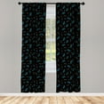 thumbnail image 2 of Ambesonne Aloha Curtains, Tropical Leaves and Stars, Pair of 28"x63", Black Cinnamon Blue, 2 of 4