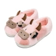 thumbnail image 4 of Cow Cute Cozy Fuzzy Slippers For Women Winter Warm Plush Comfy Indoor Outdoor Slippers Pink 42, 4 of 6