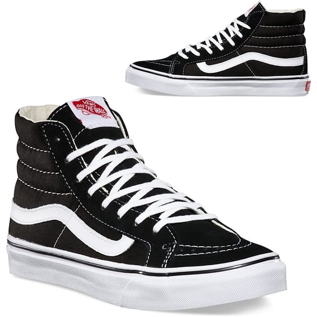 25.0 cmSk8-hi Top (Negro.Blanco)Sk8-Hi Unisex Casual High-Top Skate Shoes, Comfortable and Durable in Signature Waffle Rubber Sole
