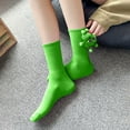 thumbnail image 4 of Uooqdmx Slouchy Socks for Women, Breathable Socks Women, Athletic Socks for Women, Cute Crew Socks, Womens Socks Crew, Green One Size, 4 of 5