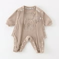 thumbnail image 4 of Odeerbi Baby Infant Boys Girls Clothes Baby Jumpsuit Romper Plus Velvet Fall Winter Cotton Clothes Thickened Three-piece Children's Suit Coffee 3-6 Months, 4 of 8